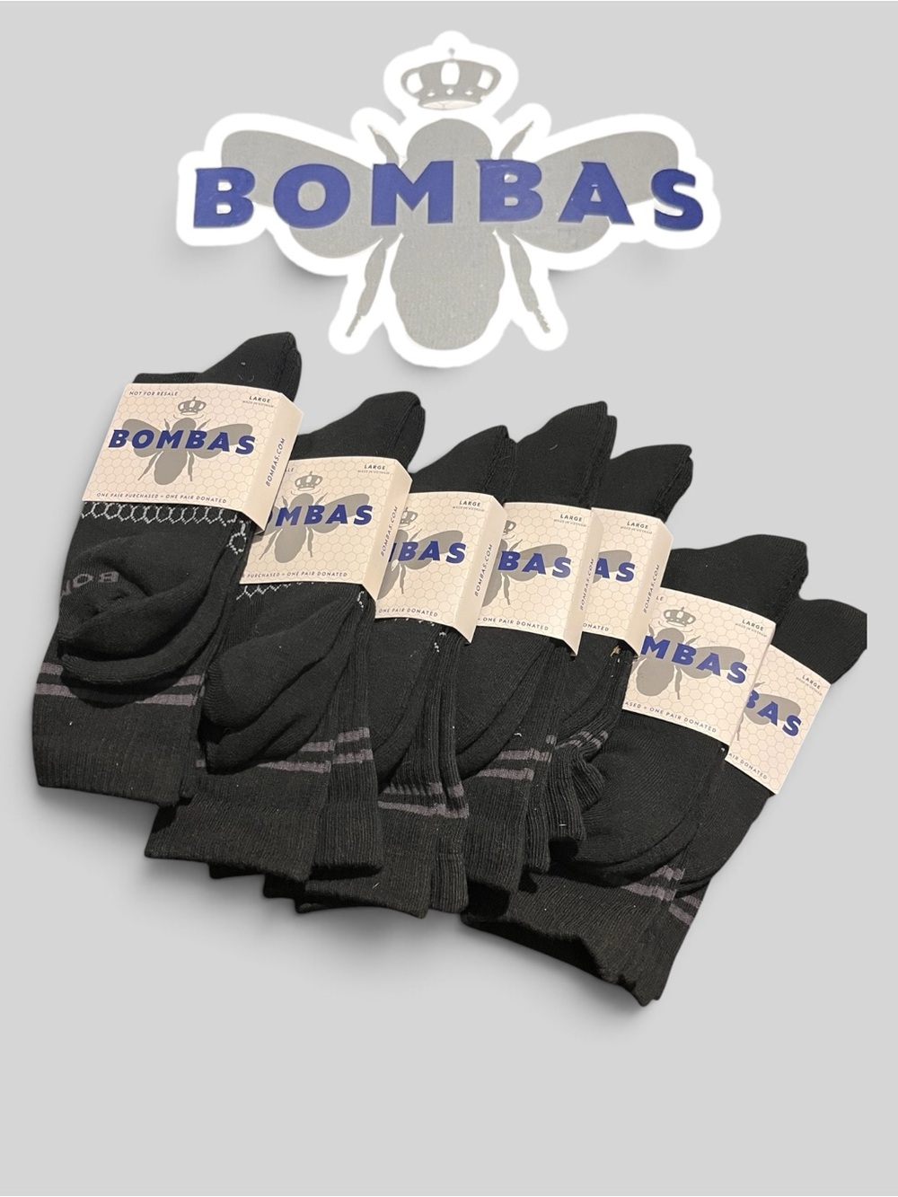 7 PAIRS OF BOMBAS calf SOCKS NEW LARGE (Unisex)